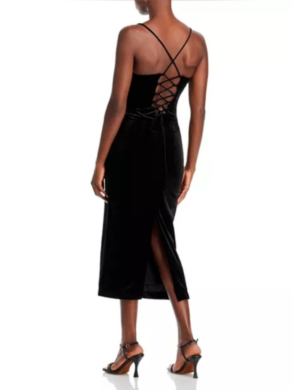 Bardot Helena Velour Black Midi Dress -  XL NWT